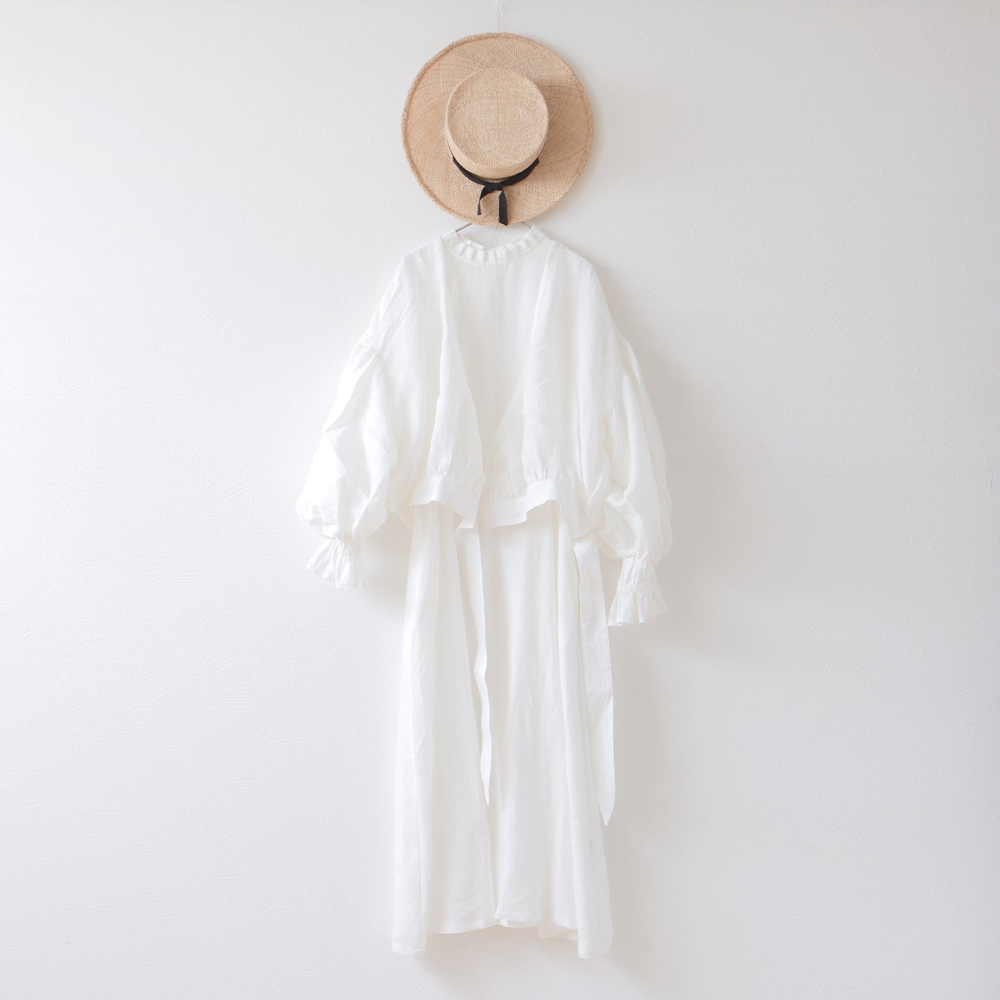 Cache-Coeur 褶皺兩用襯衫 - 法國亞麻/米白色