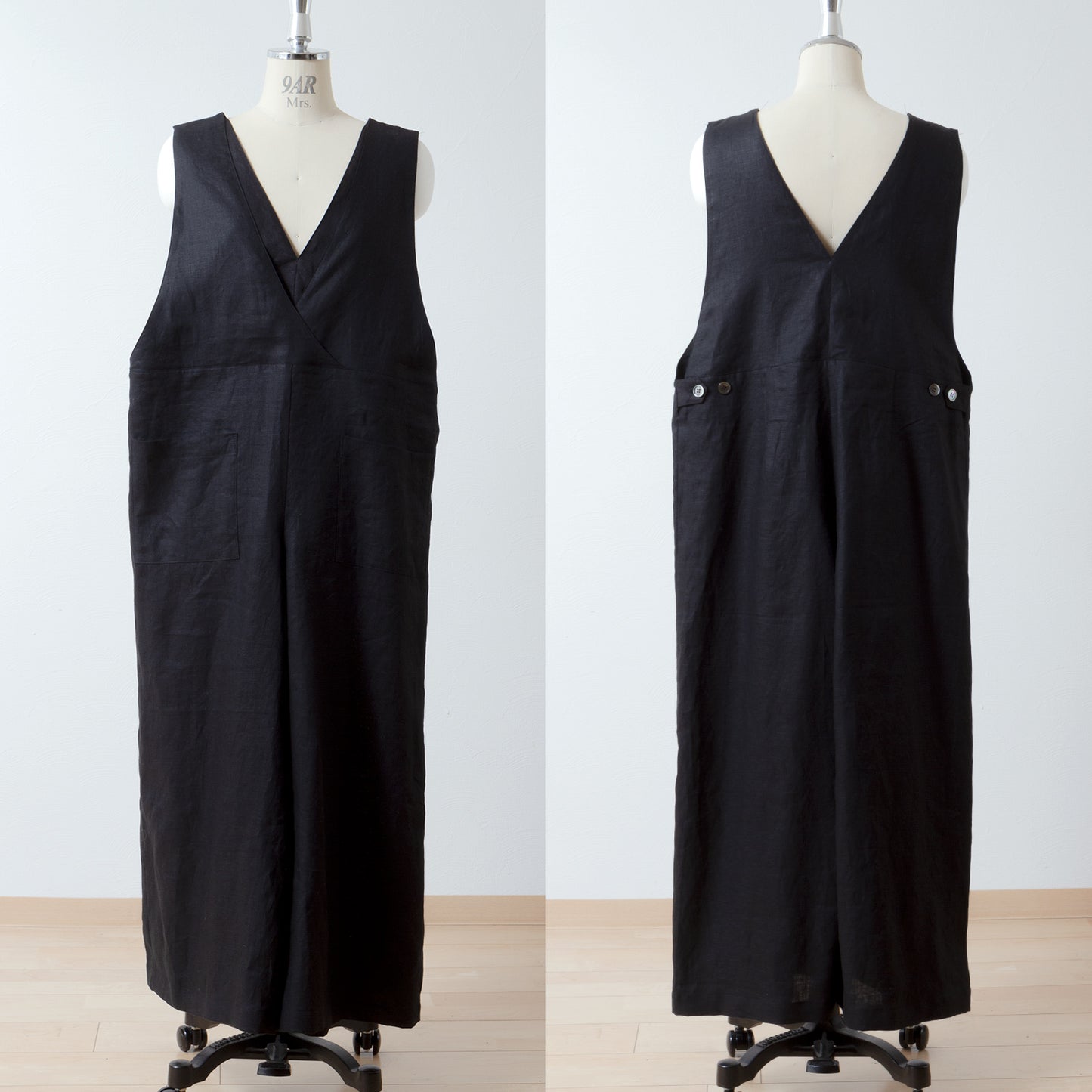 成人寬褲 - 亞麻色/黑色