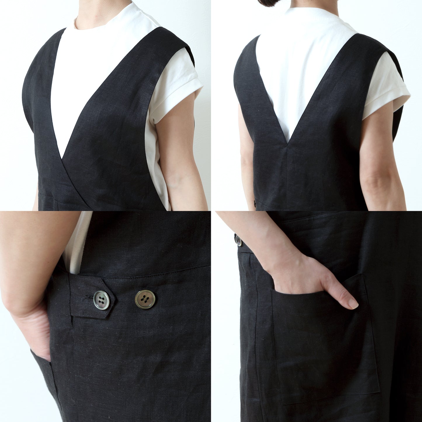 成人寬褲 - 亞麻色/黑色