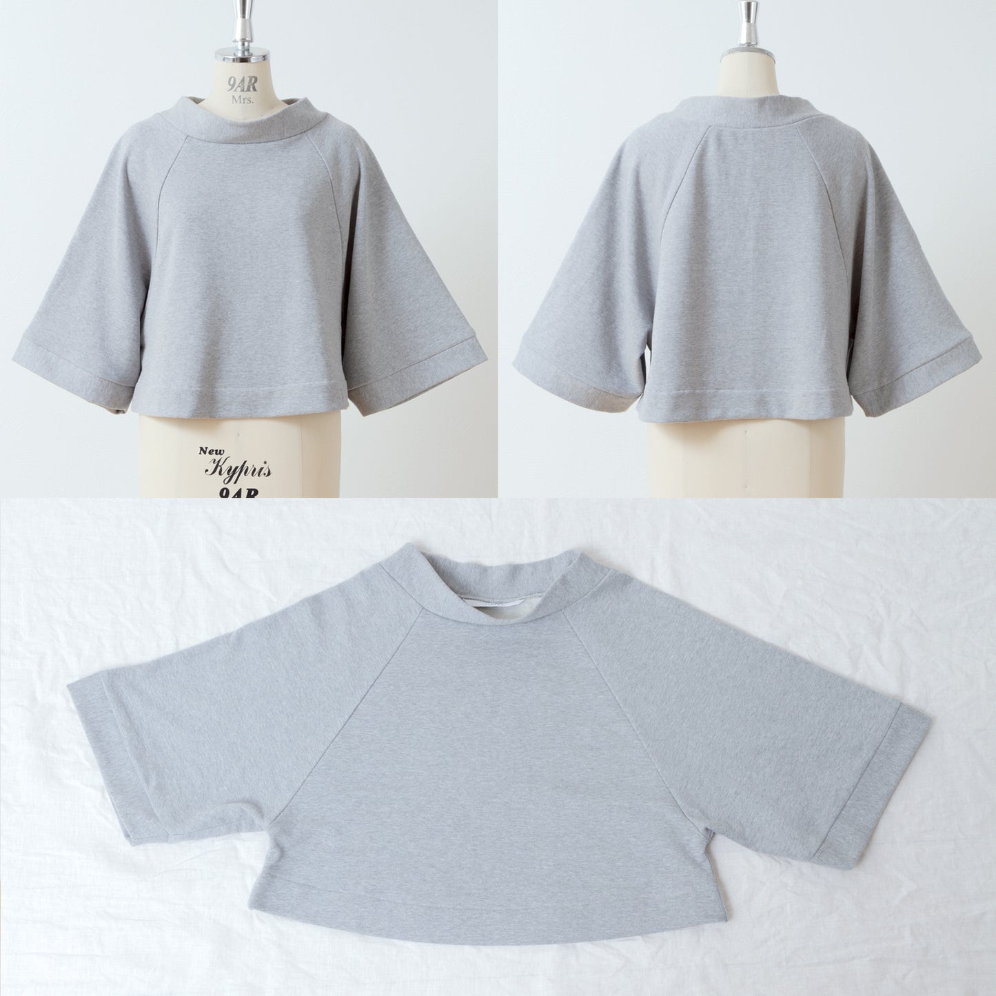 成人休閒棉質抓絨A字插肩套頭衫/上衣 灰色