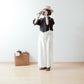 Suspender Wide Linen Pants / Off-white