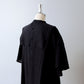 York Layered Flare Half-Sleeve Linen Dress/Black