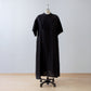 York Layered Flare Half-Sleeve Linen Dress/Black