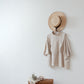 Yoke Layered Flare Half Sleeve Linen Blouse / Beige