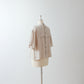 Yoke Layered Flare Half Sleeve Linen Blouse / Beige