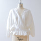 Cache-coeur frill linen bolero/off white