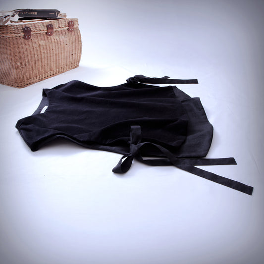 優質羊毛圍巾側開背心/淺米色