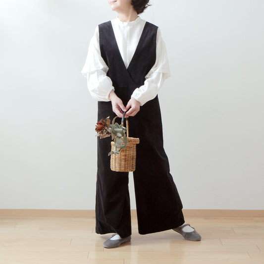 冬季寬褲 - 羊毛人字紋/炭灰色