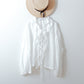フリルカラーリネンブラウス/オフホワイト