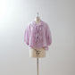 Frilled Collar Half Sleeve Linen Blouse/Pink