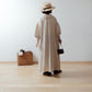 Yoke Layer Gathered Sleeve Linen Dress/Black