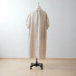 Yoke Layer Gathered Sleeve Linen Dress/Black
