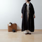 Frill Collar Half Sleeve Linen Dress / Black