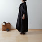 Frill Collar Half Sleeve Linen Dress / Black