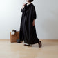 Frill Collar Half Sleeve Linen Dress / Black