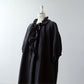 Frill Collar Half Sleeve Linen Dress / Black