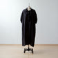 Frill Collar Half Sleeve Linen Dress / Black