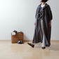 Frilled Collar Half-Sleeve Linen Dress / Gray