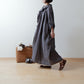 Frilled Collar Half-Sleeve Linen Dress / Gray