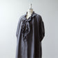 Frilled Collar Half-Sleeve Linen Dress / Gray