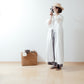 Yoke Layer Gathered Sleeve Linen Dress/Black