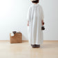 Yoke Layer Gathered Sleeve Linen Dress/Black