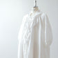 Yoke Layer Gathered Sleeve Linen Dress/Black