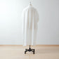 Yoke Layer Gathered Sleeve Linen Dress/Black