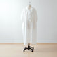 Yoke Layer Gathered Sleeve Linen Dress/Black