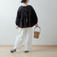 Adult-Cute Tiered 2-Way Blouse with Back Ribbon Tie / Black