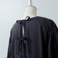 Adult-Cute Tiered 2-Way Blouse with Back Ribbon Tie / Black