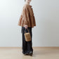 Tiered 2-Way Blouse with an Adult-Cute Ribbon Tie at the Back / Camel