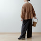 Tiered 2-Way Blouse with an Adult-Cute Ribbon Tie at the Back / Camel