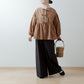 Tiered 2-Way Blouse with an Adult-Cute Ribbon Tie at the Back / Camel