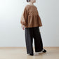 Tiered 2-Way Blouse with an Adult-Cute Ribbon Tie at the Back / Camel