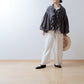Yoke Layer Gathered Sleeve Linen Dress/Black