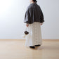 Yoke Layer Gathered Sleeve Linen Dress/Black