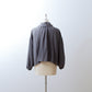 Yoke Layer Gathered Sleeve Linen Dress/Black