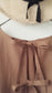 Tiered 2-Way Blouse with an Adult-Cute Ribbon Tie at the Back / Camel