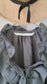 Frilled Collar Half-Sleeve Linen Dress / Gray