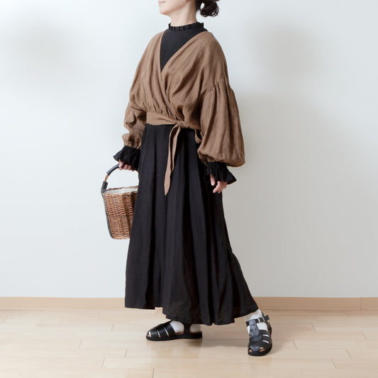 *刊登於《NaturiLa》雜誌*Cash-Coeur 褶皺兩用襯衫 - 法國亞麻/駝色